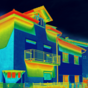 A thermal image of an apartment home